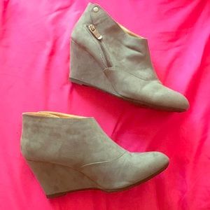 Grey bootie wedges